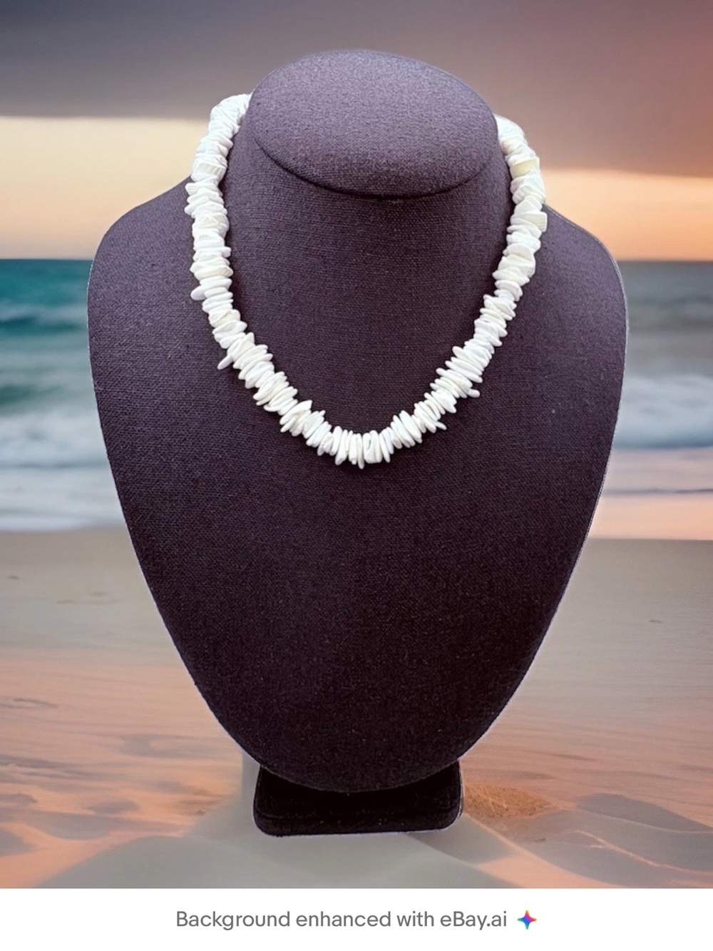 Vintage Puka Shell Necklace Classic Surfer White Barrel Clasp 15”